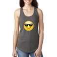 thumbnail image 1 of Women's Racerback Tank Top - Emoji with Sunglasses, 1 of 5