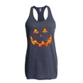 thumbnail image 1 of Women's Racerback Tank Top - Halloween Costume Pumpkin Face, 1 of 5