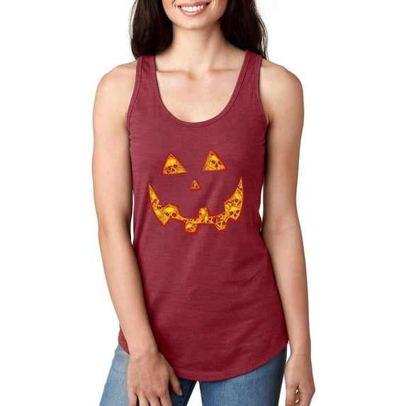 Women's Racerback Tank Top - Halloween Costume Pumpkin Face