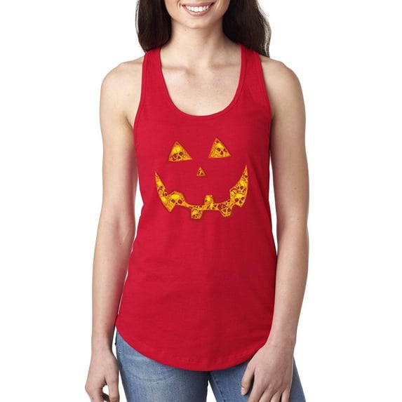 Women's Racerback Tank Top - Halloween Costume Pumpkin Face