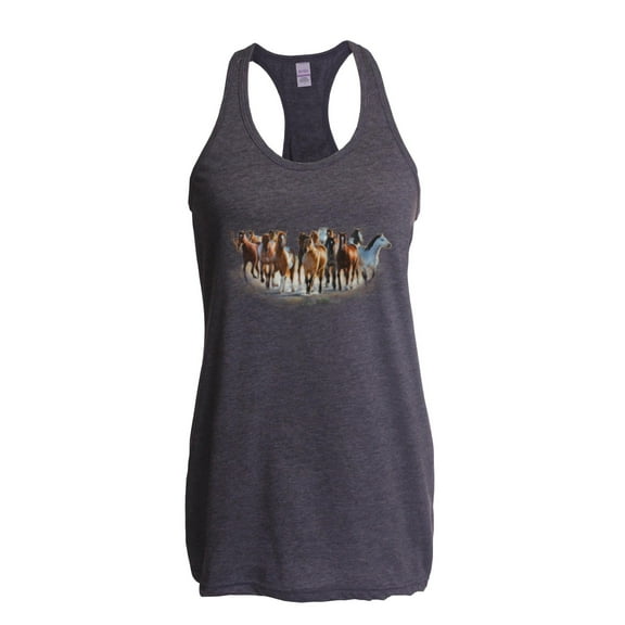 Women's Racerback Tank Top - Horses Herd