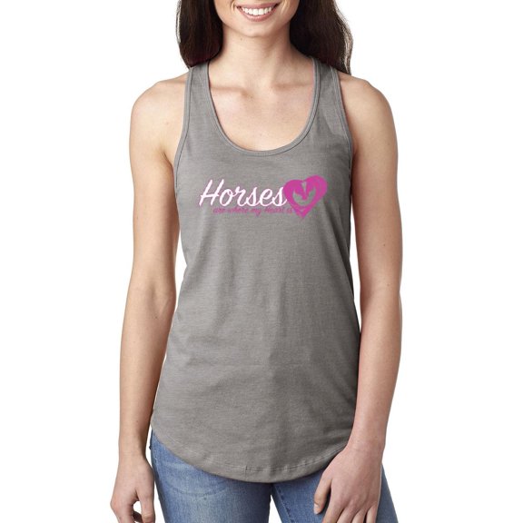 Women's Racerback Tank Top - Horses Where My Heart Is