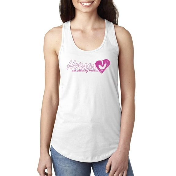 Women's Racerback Tank Top - Horses Where My Heart Is