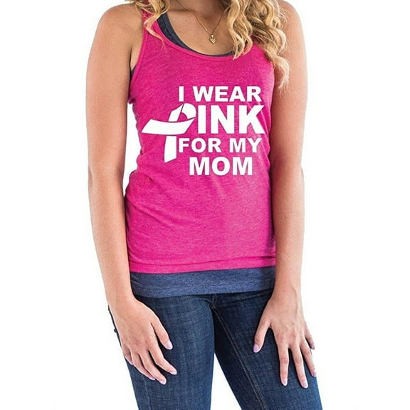 Women's Racerback Tank Top - I Wear Pink For My Mom