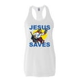 thumbnail image 1 of Women's Racerback Tank Top - Jesus Saves Hockey Goalie, 1 of 5