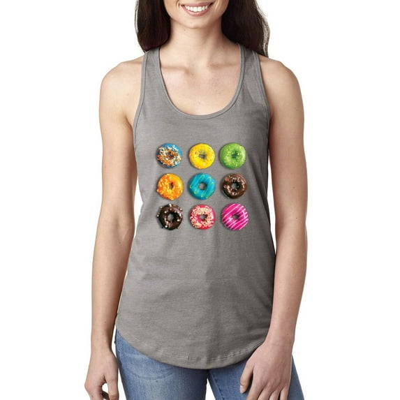 Women's Racerback Tank Top - Love Food Donuts Doughnuts