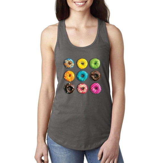 Women's Racerback Tank Top - Love Food Donuts Doughnuts