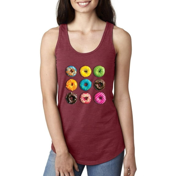 Women's Racerback Tank Top - Love Food Donuts Doughnuts
