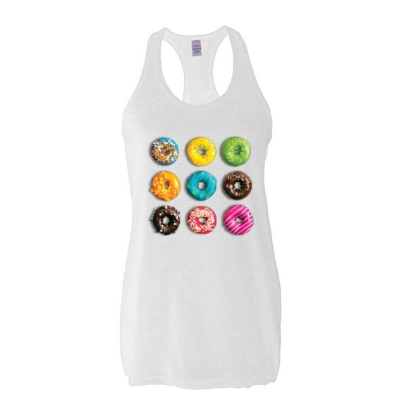 Women's Racerback Tank Top - Love Food Donuts Doughnuts