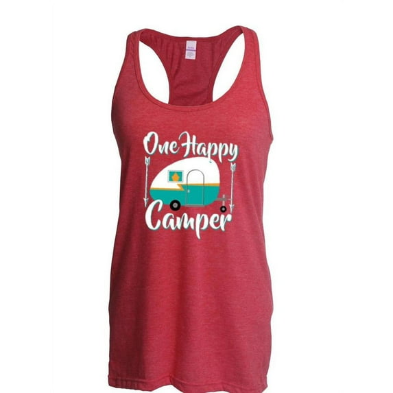 Women's Racerback Tank Top - ONE HAPPY CAMPER