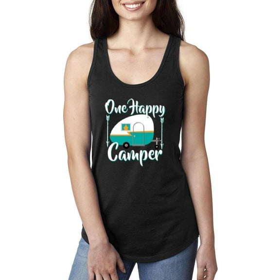 Women's Racerback Tank Top - ONE HAPPY CAMPER