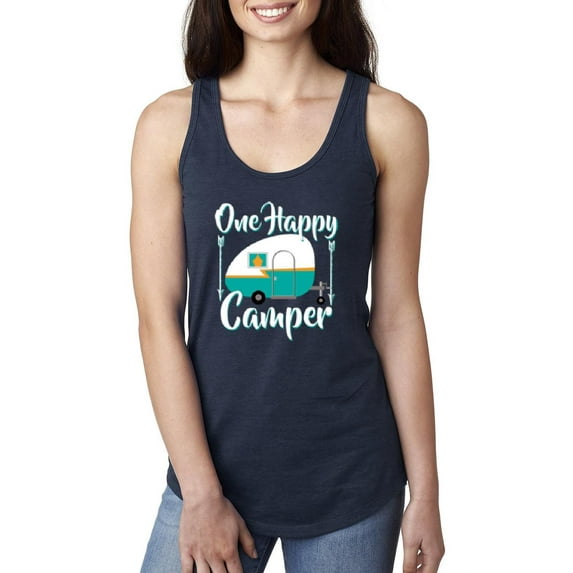 Women's Racerback Tank Top - ONE HAPPY CAMPER