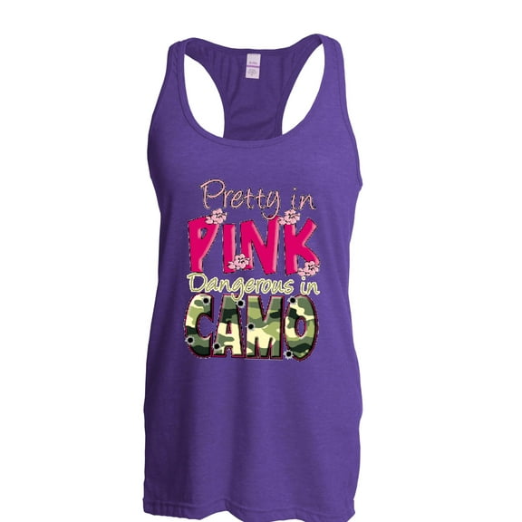 Women's Racerback Tank Top - Pretty in Pink Dangerous in Camo