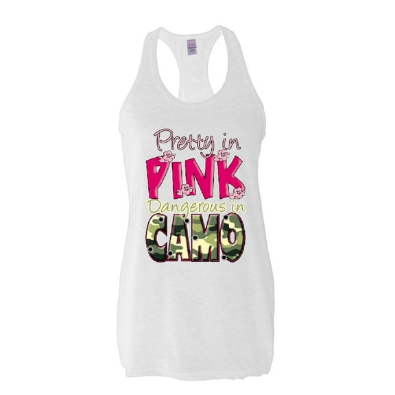 Women's Racerback Tank Top - Pretty in Pink Dangerous in Camo