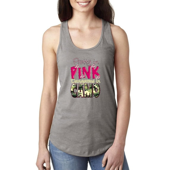 Women's Racerback Tank Top - Pretty in Pink Dangerous in Camo