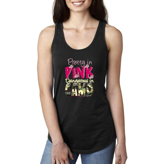 Women's Racerback Tank Top - Pretty in Pink Dangerous in Camo