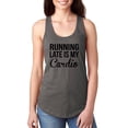 thumbnail image 1 of Women's Racerback Tank Top - Running Late is My Cardio, 1 of 5