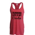 thumbnail image 1 of Women's Racerback Tank Top - Running Late is My Cardio, 1 of 5