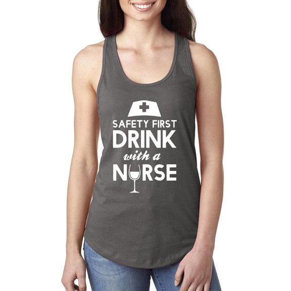 Women's Racerback Tank Top - Safety First With A Nurse