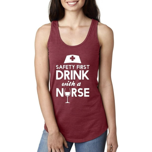 Women's Racerback Tank Top - Safety First With A Nurse