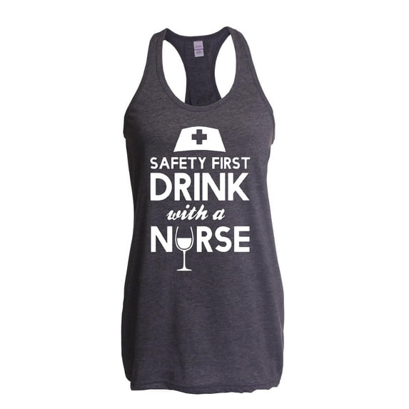 Women's Racerback Tank Top - Safety First With A Nurse