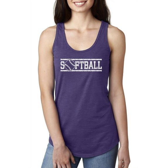 Women's Racerback Tank Top - Softball with Ball