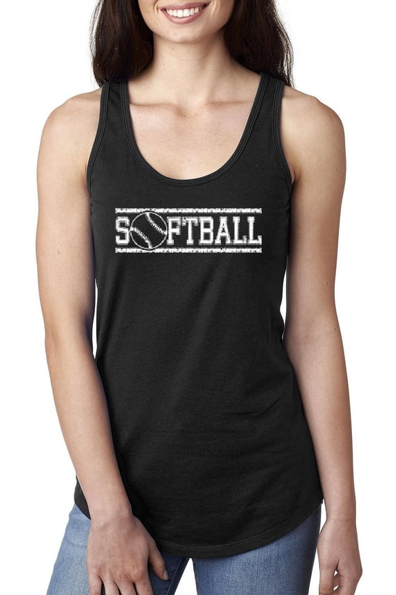 Women's Racerback Tank Top - Softball with Ball