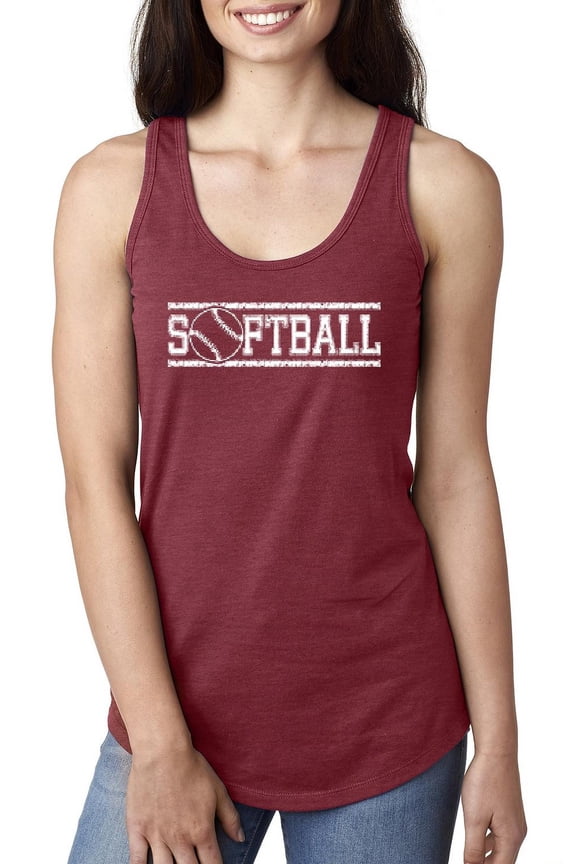 Women's Racerback Tank Top - Softball with Ball