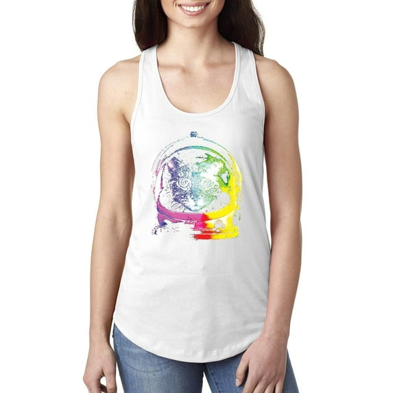 Women's Racerback Tank Top - Space Cat