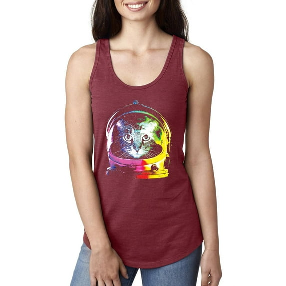 Women's Racerback Tank Top - Space Cat