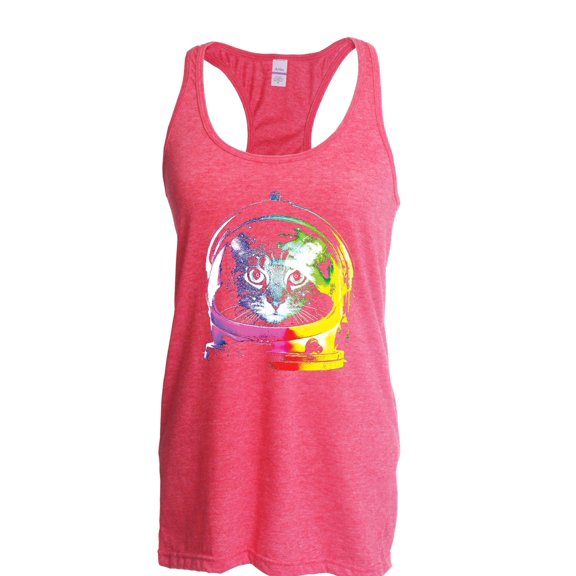 Women's Racerback Tank Top - Space Cat