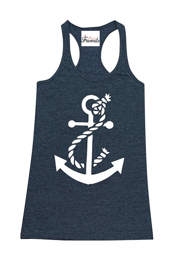 Women's Racerback Tank Top - White Anchor