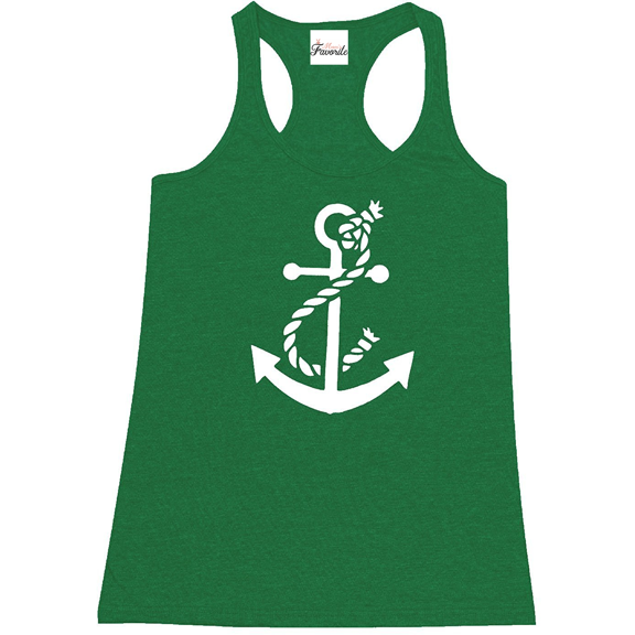 Women's Racerback Tank Top - White Anchor