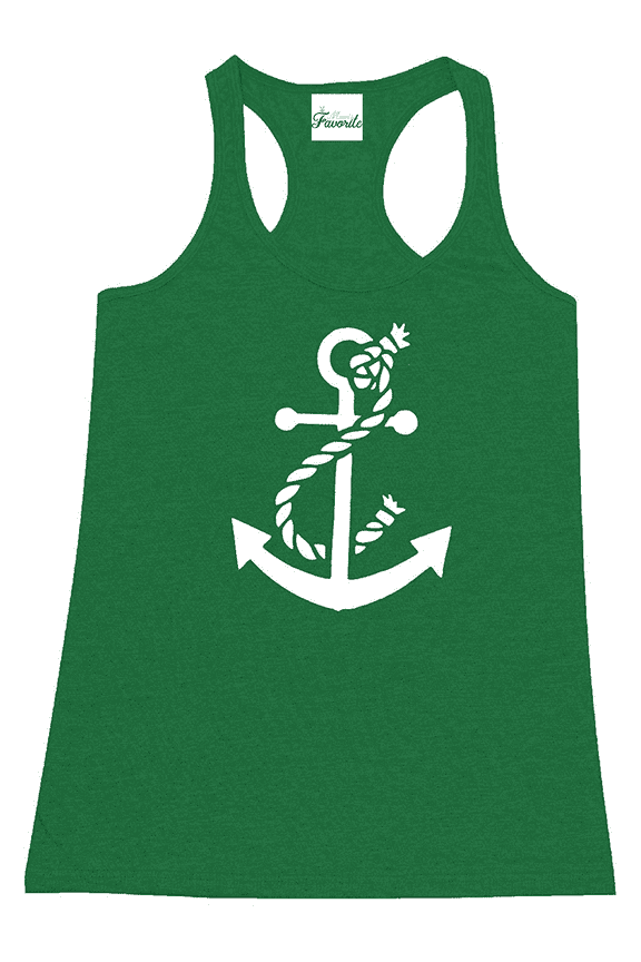 Women's Racerback Tank Top - White Anchor