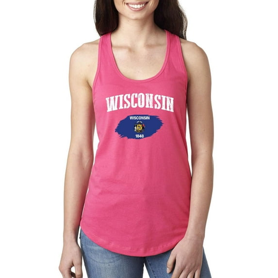 Women's Racerback Tank Top - Wisconsin Flag