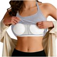 thumbnail image 1 of Women's Racerback Tank Top with Built in Bra Round Neck Sleeveless Workout Tops Summer Breathable Sport Camisole,Gray,L, 1 of 6