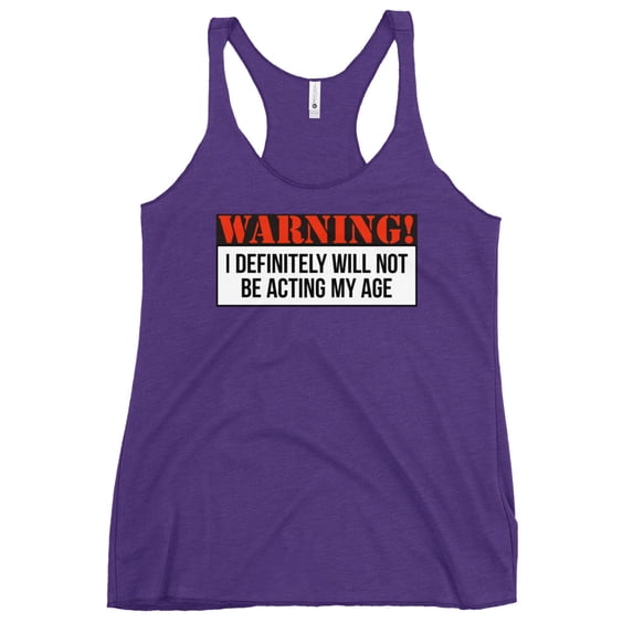 Women's Racerback Tank WARNING (Purple Rush, XS)