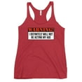 thumbnail image 1 of Women's Racerback Tank WARNING (Vintage Red, M), 1 of 1
