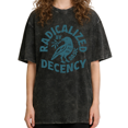 thumbnail image 1 of Women's "Radicalized By Decency" Meme Graphic Breathable Washed T Shirt Political Social Justice Black S-2XL Plus Size, 1 of 5