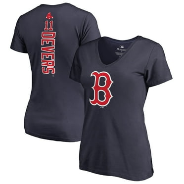 Women's Rafael Devers Navy Boston Red Sox Backer V-Neck T-Shirt
