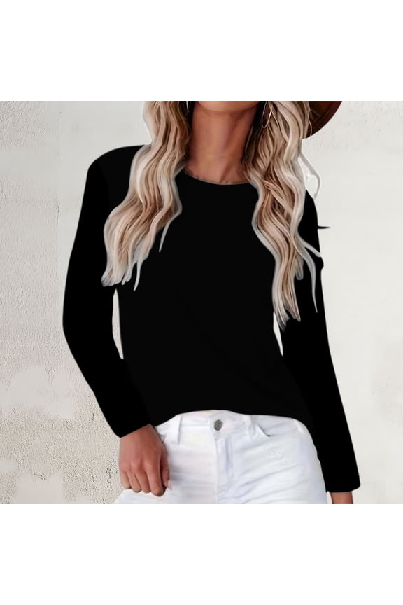 Women's Raglan Sleeve Round Neck Top, Long Sleeve Casual Blouse, Loose Fit Comfort Shirt, Soft Rayon Blend Pullover, Everyday Relaxed Wear, Versatile Layering Piece Black M