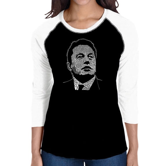 Women's Raglan Word Art T-shirt - Elon Musk