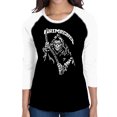 thumbnail image 1 of Women's Raglan Word Art T-shirt - Grim Reaper, 1 of 2