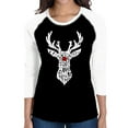 thumbnail image 1 of Women's Raglan Word Art T-shirt - Santa's Reindeer, 1 of 2