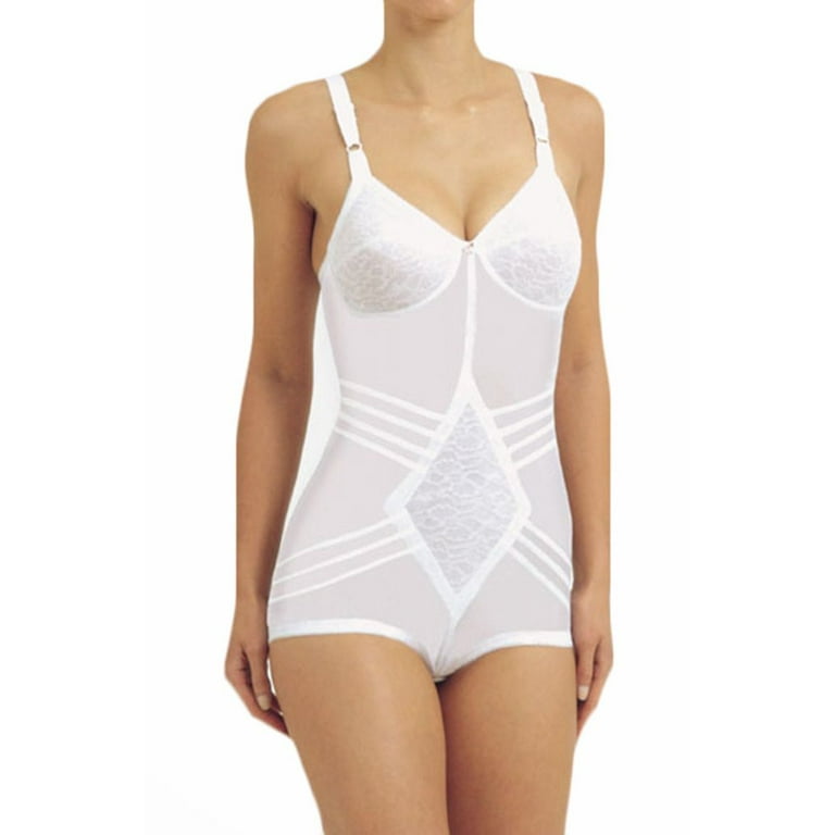 Women's Rago 9051 Shapette Body Briefer with Contour Bands (White 38B)
