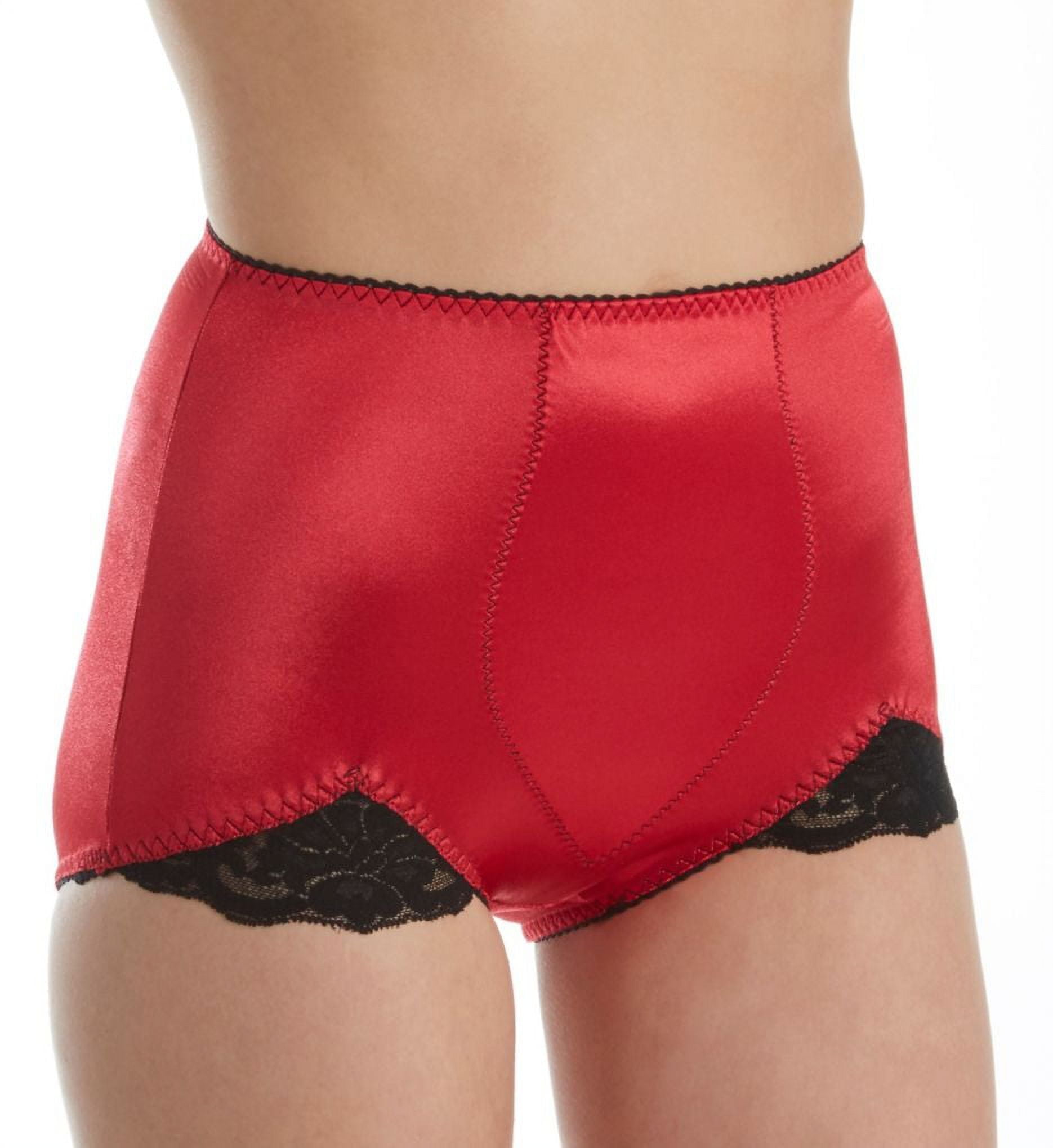 Women's Rago 919 Light Shaping V Leg Brief Panty with Lace (Red M)