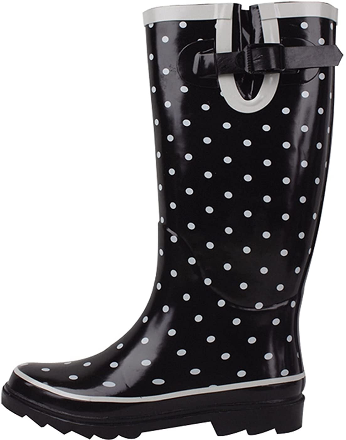 Women's Rain Boots Rubber Waterpoof Mid Calf Colors Wellie Snow Wellington