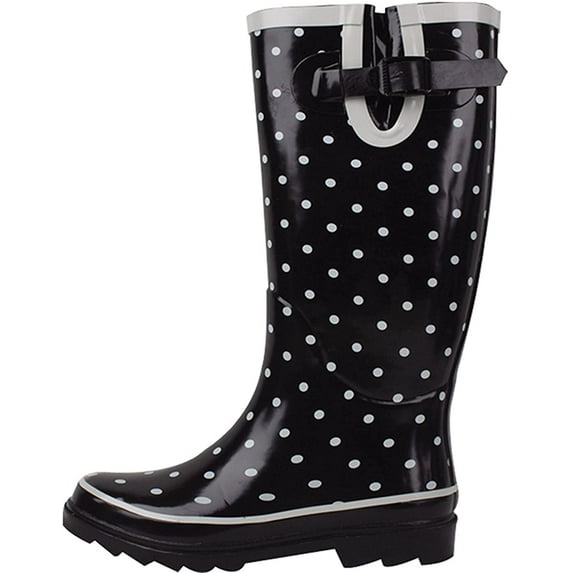 Women's Rain Boots Rubber Waterpoof Mid Calf Colors Wellie Snow Wellington