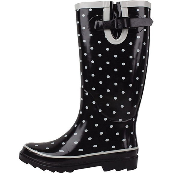 Women's Rain Boots Rubber Waterpoof Mid Calf Colors Wellie Snow Wellington