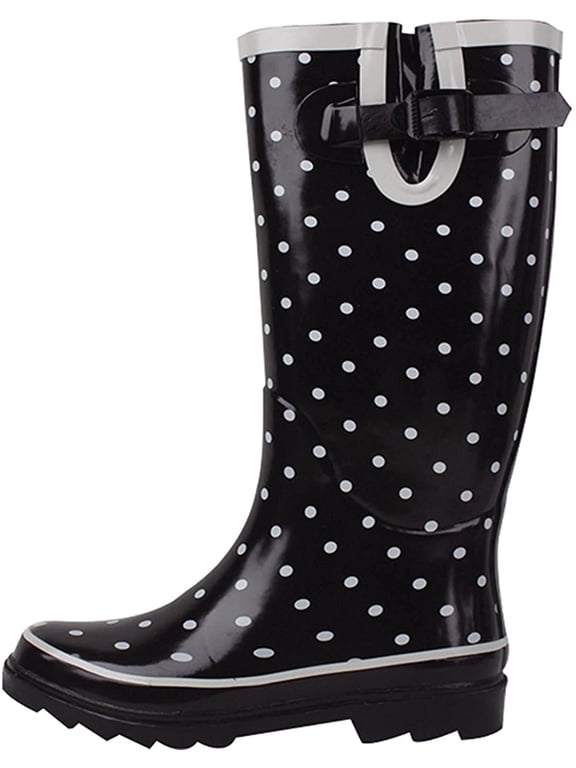 Women's Rain Boots Rubber Waterpoof Mid Calf Colors Wellie Snow Wellington